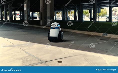 A Robot Cop Patrolling The Street Stock Image CartoonDealer