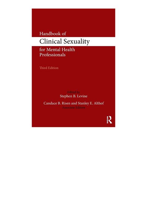 Pdf Read Online Handbook Of Clinical Sexuality For Mental Health