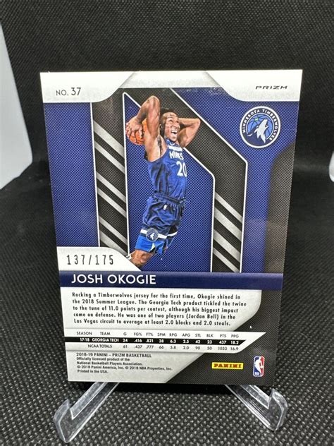 Panini Prizm Fast Break Blue Prizm Josh Okogie Rookie