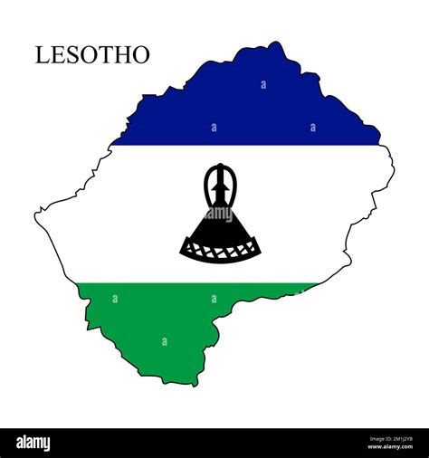 Lesotho Map Vector Illustration Global Economy Famous Country