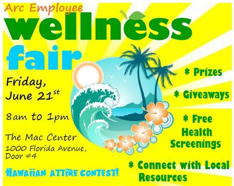 Aloha The Arc Wc Is Hosting An Employee Wellness Fair On June 21