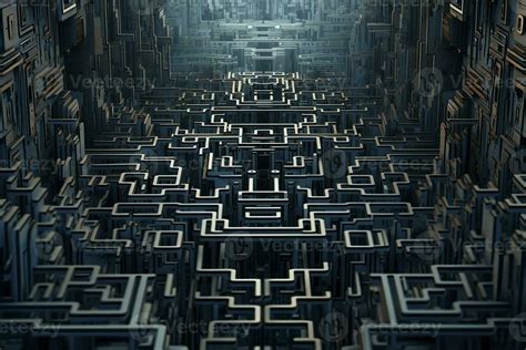 Artificial Intelligence In An Abstract Maze Ai Generated 33892155