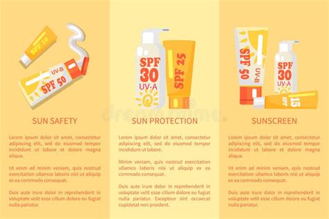 Sun Safety For Summer Poster Vector Illustration Stock Vector Illustration Of Lemonade