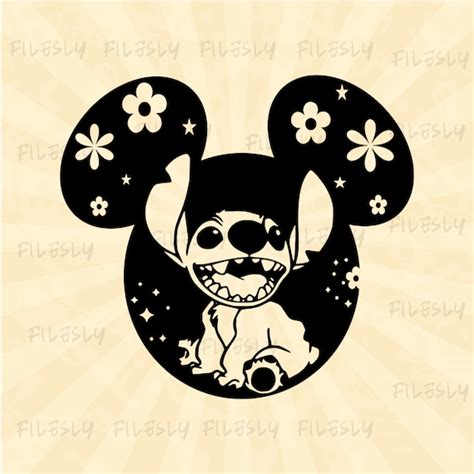 Stitch Svg Stitch Silhouette Svg Mickey Head Svg Stitch - Etsy