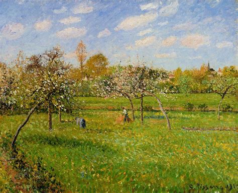 Spring Morning Cloudy Eragny Camille Pissarro Wikiart Org