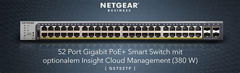 NETGEAR GS752TP 48 Port Gigabit Ethernet LAN PoE Switch Smart Und 4x 1G