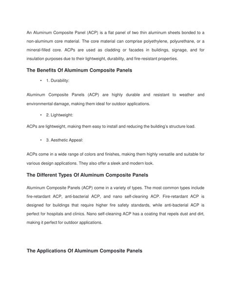 PPT Aluminium Composite Panels ACP Everything You Need To Know