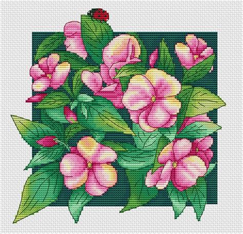 Pink Flowers Cross Stitch Pattern Code Az A Z Designer Buy