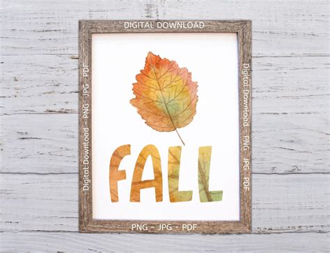 Fall Leaf PNG, Fall Leaf Wall Art, Fall Leaf Wall Decor, Fall Leaf ...