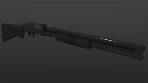 Pump Action Shotgun Free 3d Model Fbx Free3d