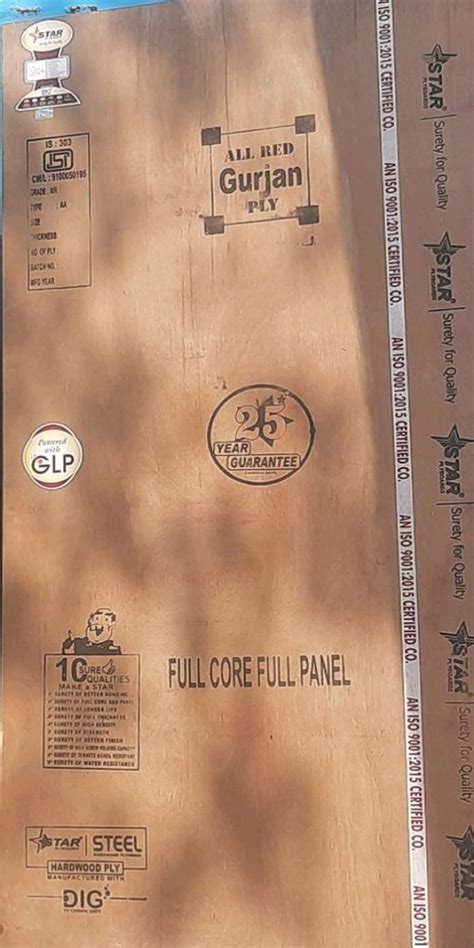 Star Brown Gurjan Hardwood Plywood For Furniture Thickness Mm At