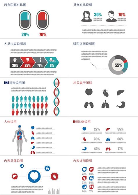 医学医疗图表图标ppt素材包卡卡办公