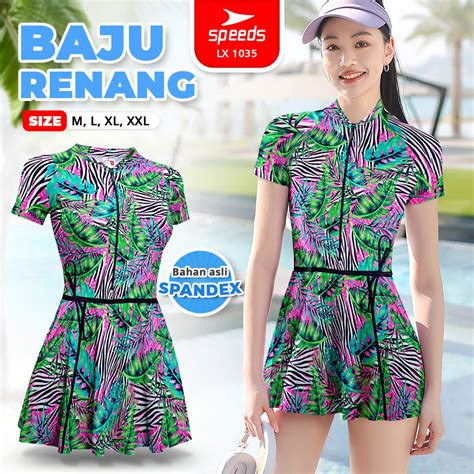 Jual Speeds Baju Renang Wanita One Piece Rok Bahan Spandex Swimwear