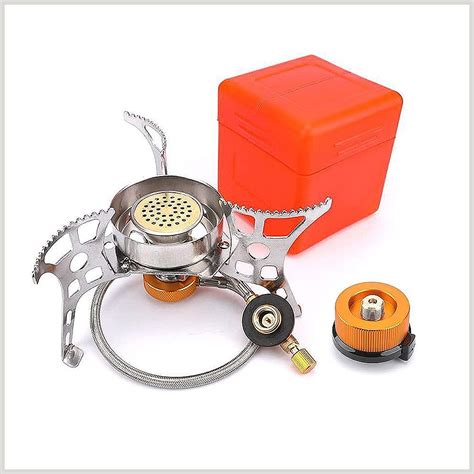 Foldable Camping Gas Stove Includes Fuel Canister Adapter And Carry Case Windproof Portable