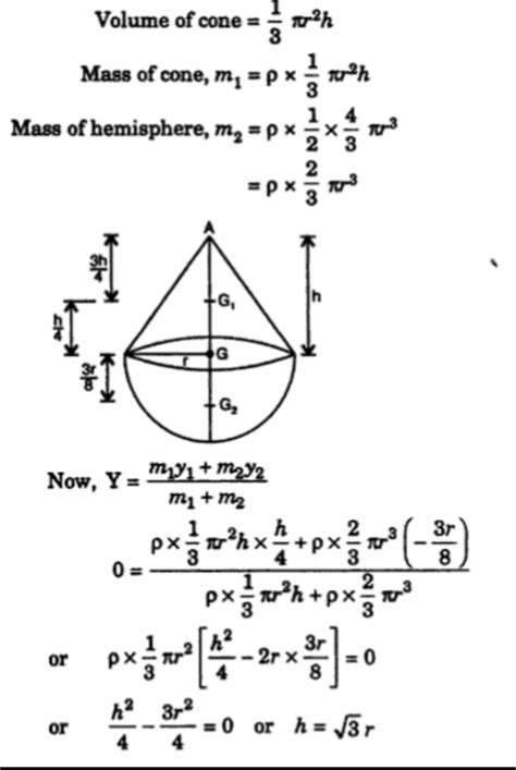 A Uniform Solid Right Circular Cone Of Base Radius R Is Joined To A Uniform Solid Hemisphere Of