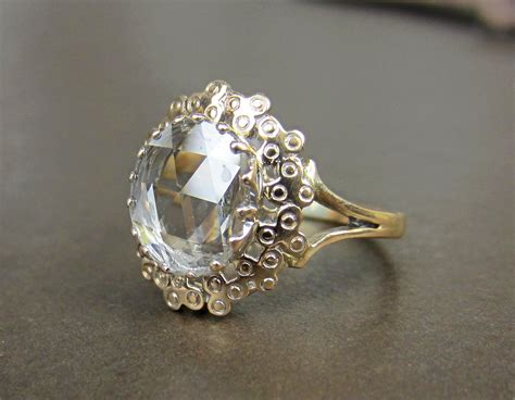 SOLD--Antique Giant Rose Cut Diamond Ring 18k | Bavier Brook Antique ...