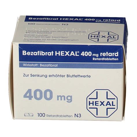 Bezafibrat Hexal 400 Mg Retardtabletten 100 St Mit Dem E Rezept Kaufen