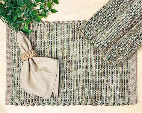 Amazon Chardin Home Natural Jute Ombre Green Placemats Set Of