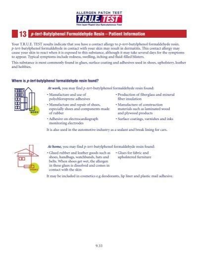 P Tert Butylphenol Formaldehyde Resin Patient True Test