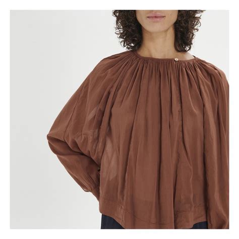 Forte Forte Bohemian Cotton And Silk Voile Blouse Chocolate Smallable