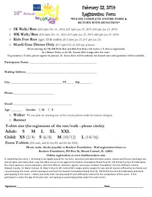 Fillable Online Rockets Foundation February Registration Form