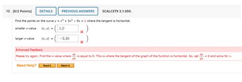 Solved Find The Points On The Curve Y X3 3x2 − 9x 1