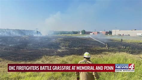 Fire Crews Battle Grass Fire In Oklahoma City Youtube