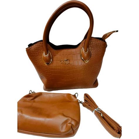 Set De 2 Bolso Cartera Y Morral Cuero Pu Yme Camel Importado