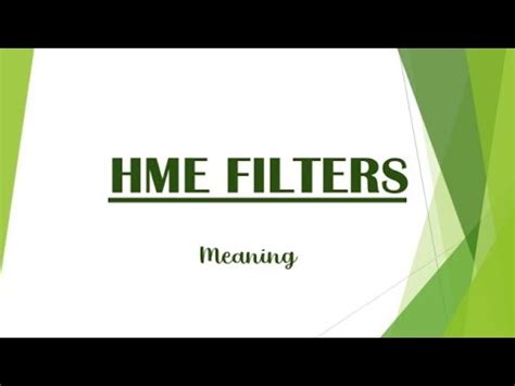 Hme Filters Ventilators Meaning Youtube