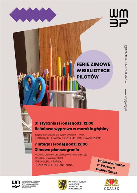 Ferie W Bibliotece Pilot W Wojew Dzka I Miejska Biblioteka Publiczna