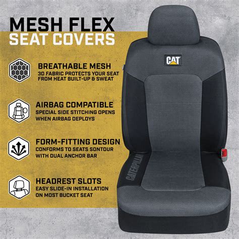 Cat Mesh Flex Car Seat Covers For Front Seats Black And Gray Truck Seat Covers Ebay