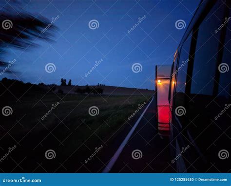 Trailer on the Road at Night Stock Photo - Image of highway, travelling: 125285630