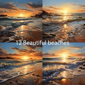 12 Beautiful Beach Digital Backdrops for Portraits, Maternity, Toddlers ...