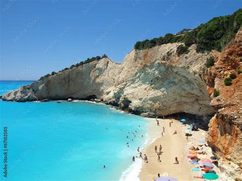 Porto Katsiki Beach At Lefkada Island Greece Stock Photo Adobe Stock