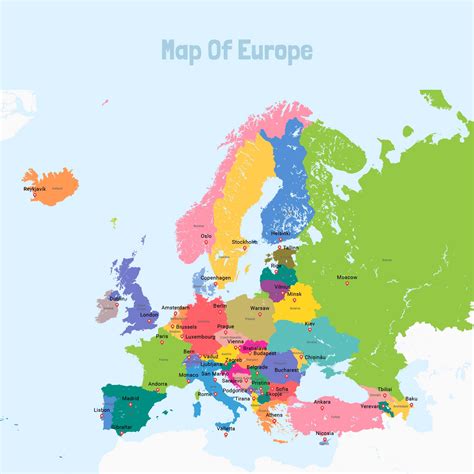 Printable Europe Map With Cities - Free Math Worksheet Printable