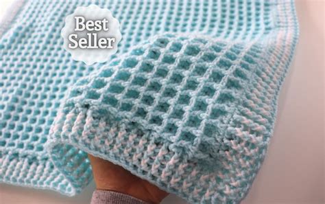 Crochet Easy Waffle Baby Blanket Sirin S Crochet Etsy