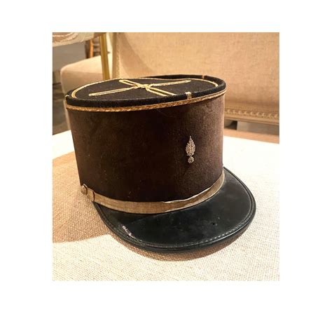 Vintage French Fireman Officers Kepi Hat For Sale At 1stdibs French