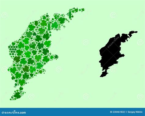 Mapa Do Mosaico De Vinho E Uvas Da Ilha Gotland Ilustração do Vetor