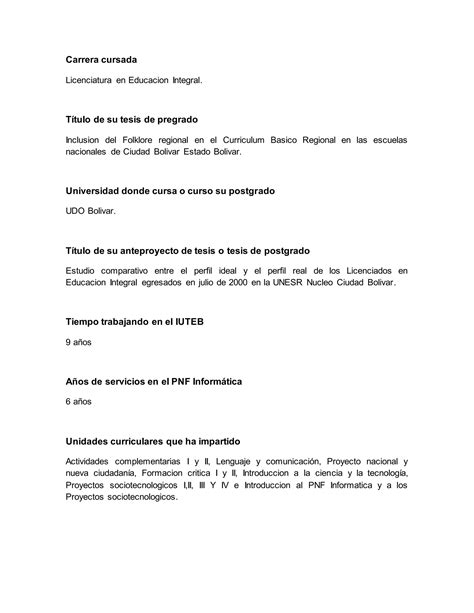 Conociendo Al Personal Docente Pdf