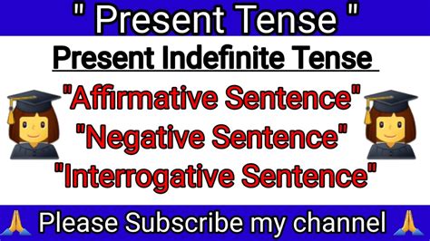 Present Tense Present Indefinite Tense Affirmative Negative