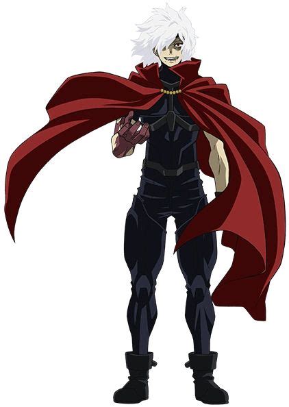 An Anime Character With White Hair And Red Cape Standing In Front Of A