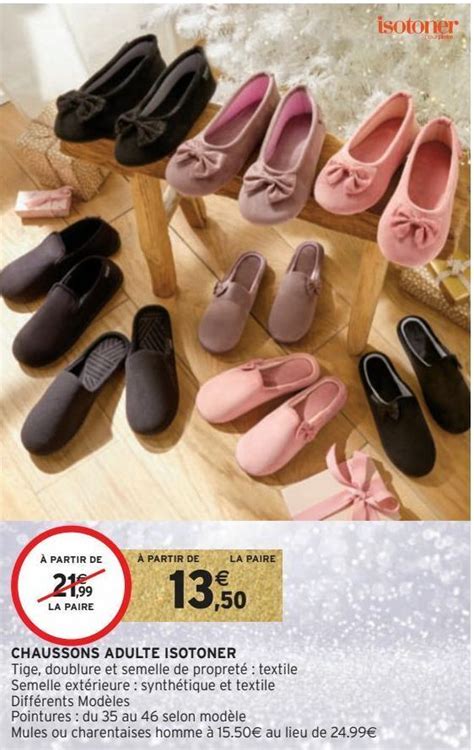 Promo Chaussons Adulte Isotoner Chez Intermarch Hyper