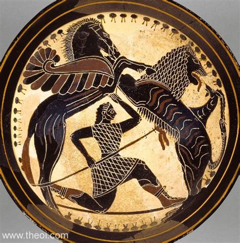 CHIMERA, BELLEROPHON & PEGASUS - Laconian Black Figure (ca. 570 - 565 B ...