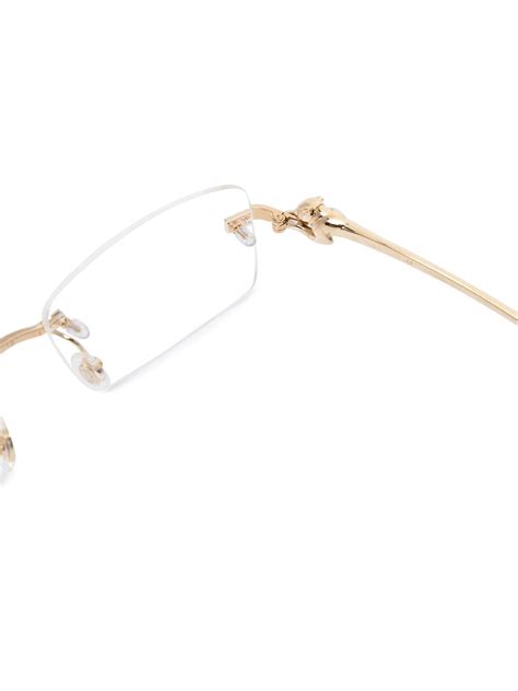 Cartier Rimless Square Frame Glasses In Gold Modesens