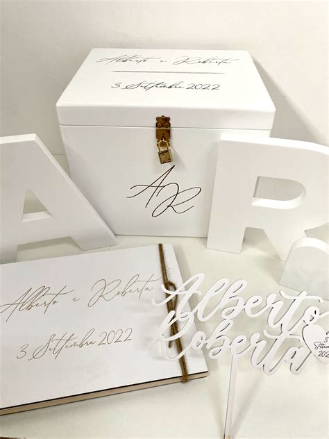 Set Porta Buste Album Guestbook Cake Topper Iniziali CREATIVELAB