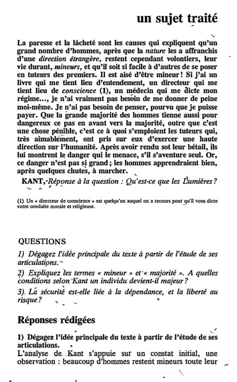 La Paresse Et La L Chet Kant R Ponse La Question Qu Est Ce Que