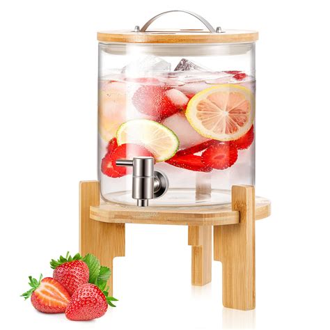 Gallon L Beverage Dispenser With Stand Glass Gallon Drink