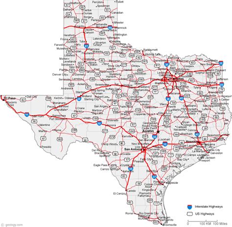 Road Map Tour Of Texas