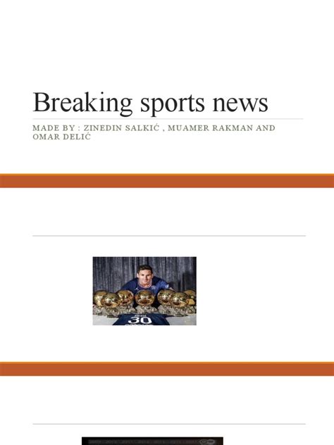 Breaking Sports News Pdf