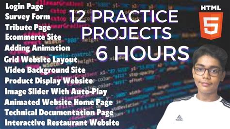 Html 12 Practice Projects For Beginners Using Html No Css Used